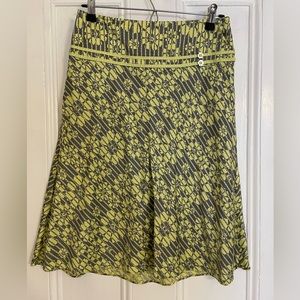 Ted Baker lime and grey silk skirt